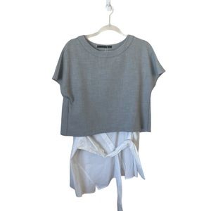 Zara mini contrast shirt dress